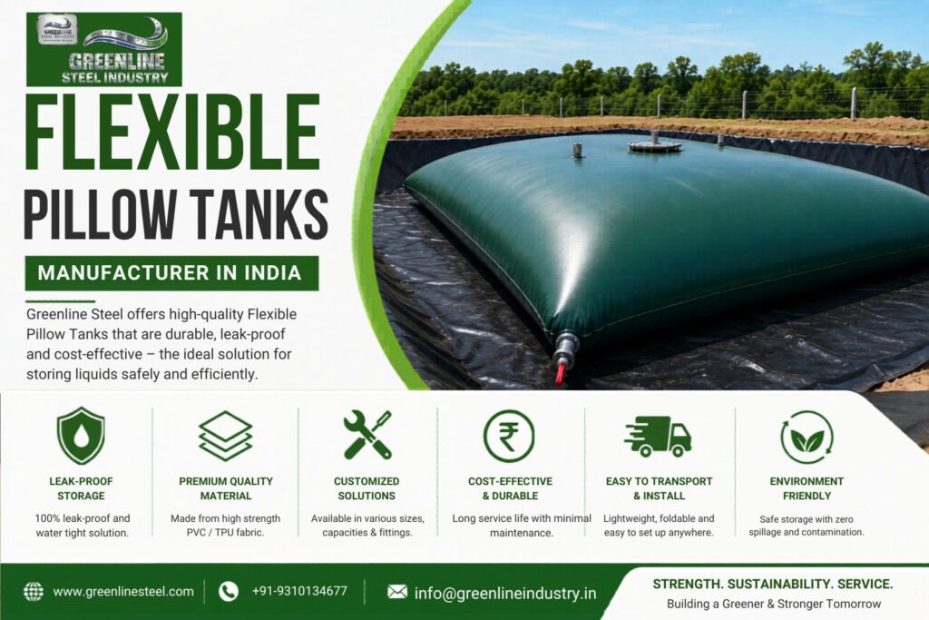 Flexible pillow tanks for industrial storage